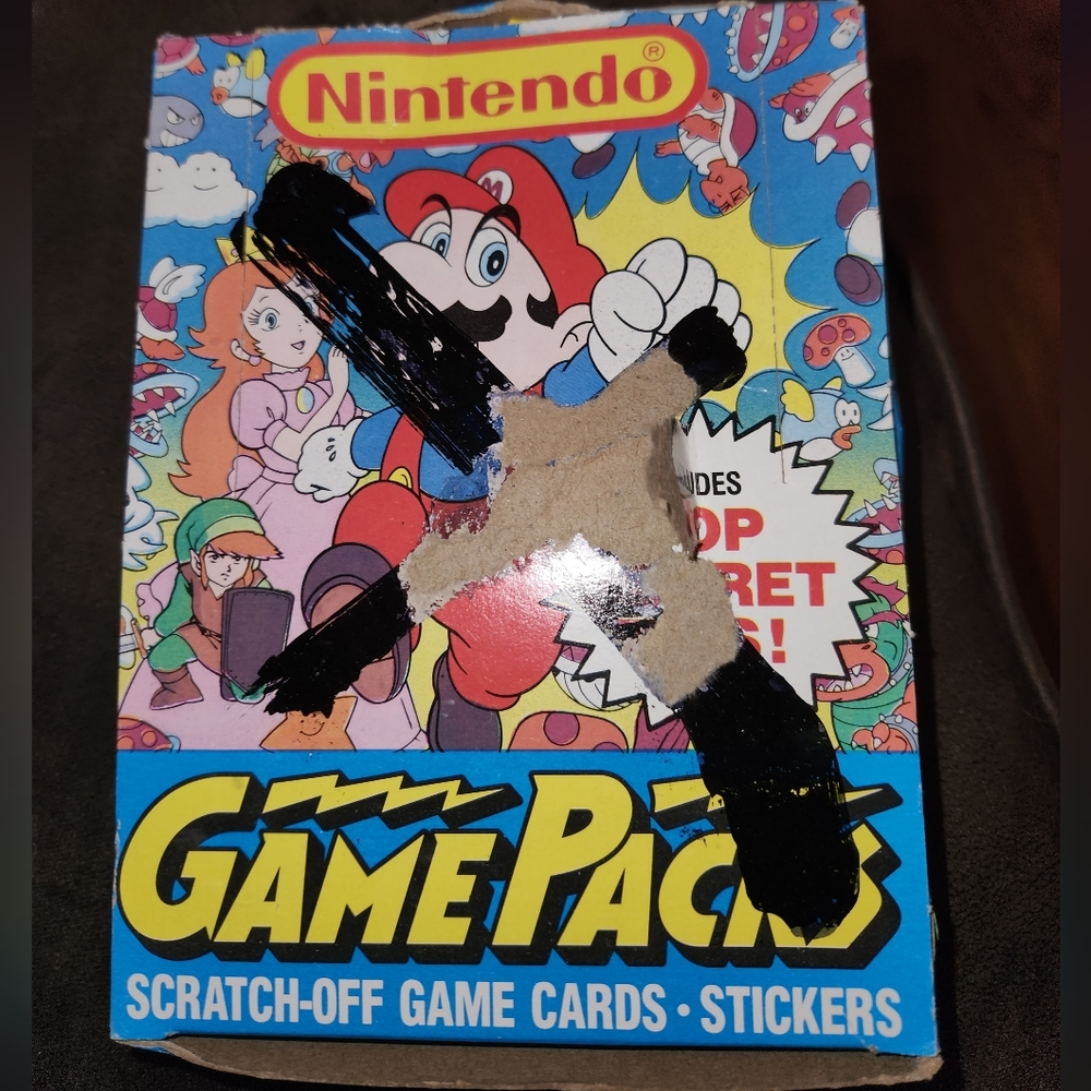 NWT 1989 TOPPS Nintendo Game Packs Wax Packs Box, 48 sealed packs